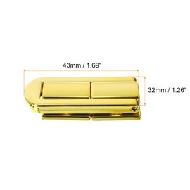 uxcell 5Pcs Toggle Catch Lock, 1.69" x 1.26" (LxW) Zinc Alloy Hasp Lock Latch Clasp for Jewelry Box Wooden Case Toolbox, Gold