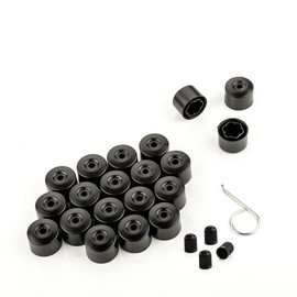 LST Cover Caps Hexagonal Wheel Bolt Caps Set 17 mm Matt Black