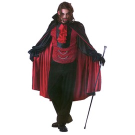 Tante Tina Men's Costume - Prince of the Night Vampire - Black/Red - Size S (UK 18-20)