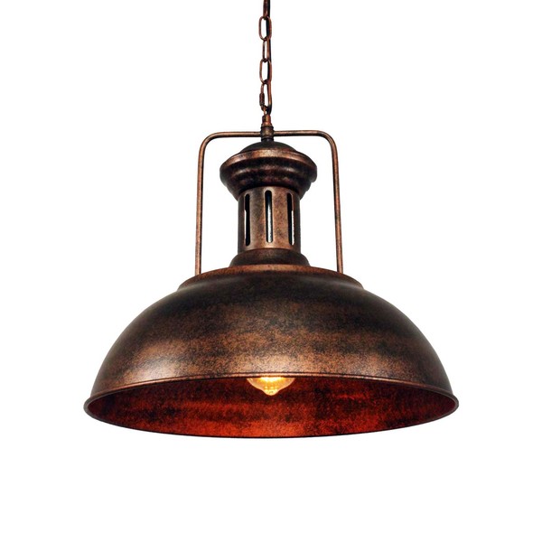 LMSOD Industrial Nautical Barn Pendant Light Single with Rustic Dome Bowl Shape Mounted Fixture Ceiling Lamp Chandelier