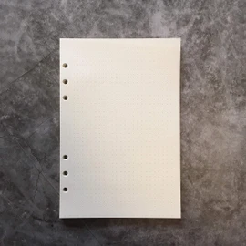 Refill Paper/Loose Sheets for 8.5 Inch A5 6-Hole Cover Round Ring View Binder File Folder (A5 Paper Refill-Dotted, 1 Pack)