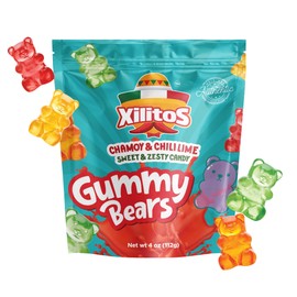 Mexican Candy Gummy Bear Chamoy Candy Gummies, Spicy, Sweet & Zesty Gummy Bear Fruit Snacks with Chamoy Chili Lime, Unique Mexican Snack for Spicy Sweets Lovers, Gluten-Free, Xilitos by Cosmic Freeze