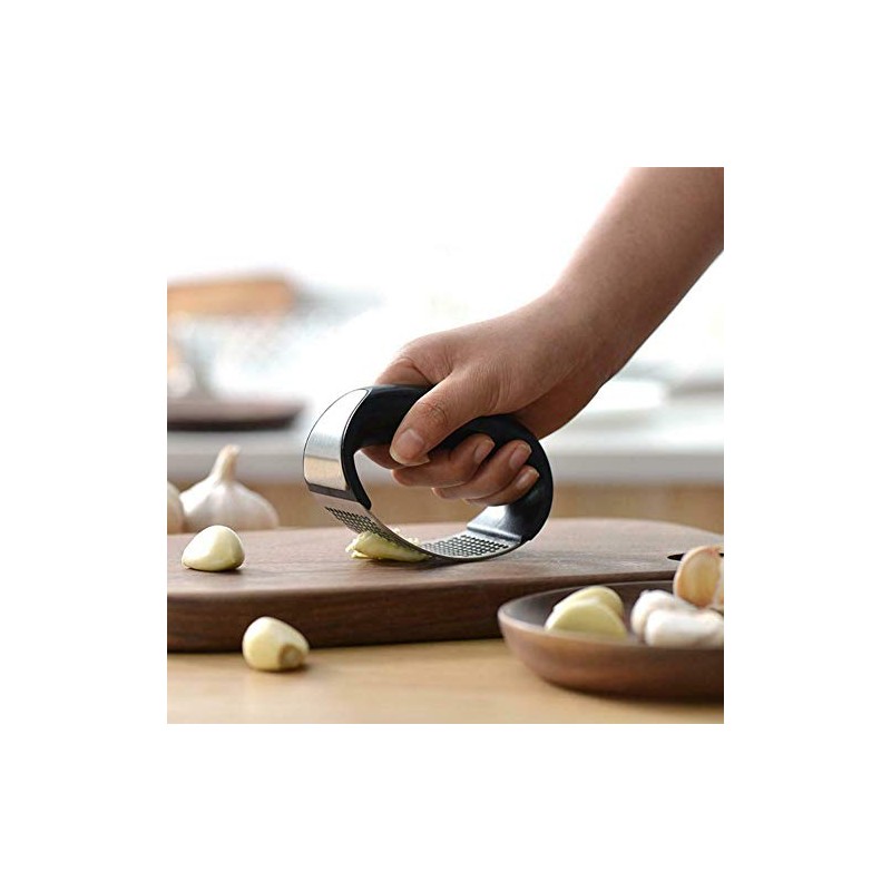 Stainless Steel Garlic Press Crusher Manual Rocking Mincer Squeezer Kitchen