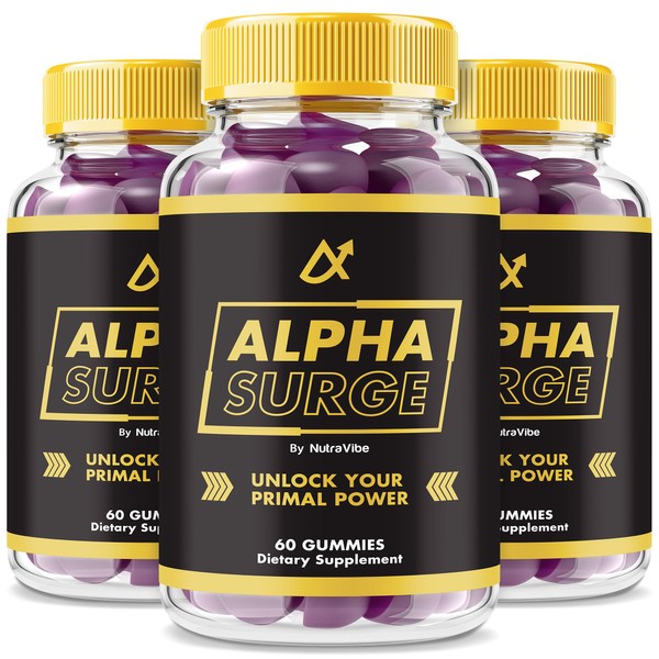 (3 Pack) Alpha Surge Gummies, Official AlphaSurge Formula, Premium Natural