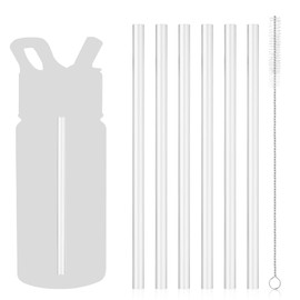 PEUTIER 6pcs Straw Replacement for Simple Modern Kids, Water Bottle Sucker Accessories for Simple Modern Kids Water Bottle Stainless Steel Reusable Tumbler for Toddlers 14oz, with 1 Brush