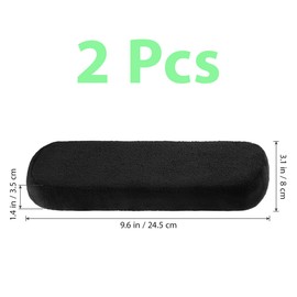 Healfty Office and Gaming Chair Armrest Covers Memory Foam Armrest Pad Ultra Soft Elbow Cushion Support with Strap Black 2 Pack