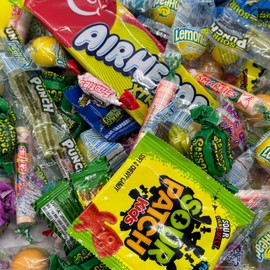 Fun Flavors Box Sour Bulk Candy, 32 Ounce Variety Pack, Fun Size Mix, Individually Wrapped Candy, Party Favor Bag Gift Idea, Pinata Stuffers