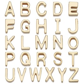 PH PandaHall 24K Gold Letter Charms 26pcs Alphabet A-Z Charms Long-lasting Capital Letter Beads Stainless Steel Initial Pendants Charms for Meaningful Gift Valentine's Day Bracelet Jewellery Making