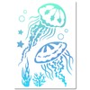 GORGECRAFT Jellyfish Stencil 30×21cm Marine Life Stencils Seaweed Ocean Theme