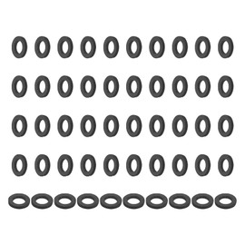 PATIKIL 50 Pcs Flat Rubber Washers 0.39" ID 0.75" OD 0.12" Thickness Sealing Rubber Spacer Gasket for Bolts Faucets Screws Hose Plumbing, Black