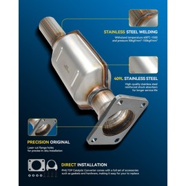 PHILTOP Catalytic Converter Stainless Steel Direct-Fit Replacement For 2000-2005 LeSabre/Park Avenue/Bonneville 3.8L Replace 50391 (EPA Compliant)