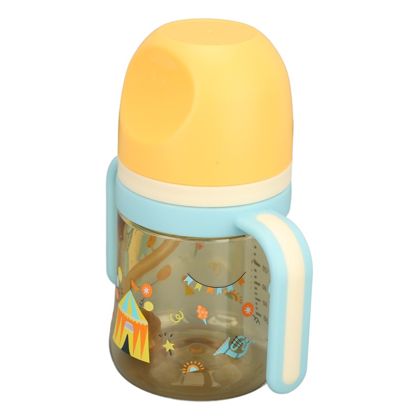Wide Neck Sippy Straw Bottle Spill Proof Easy Grip Training