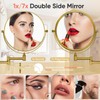 GURUN 8" Wall Mounted Makeup Mirror with 7X Magnification,Two-Sided Swivel