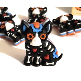 Day of The Dead Collection by Dress It Up Buttons and Embellishments - 6 Pieces - Dia De Los Muertos - Spirit Dog