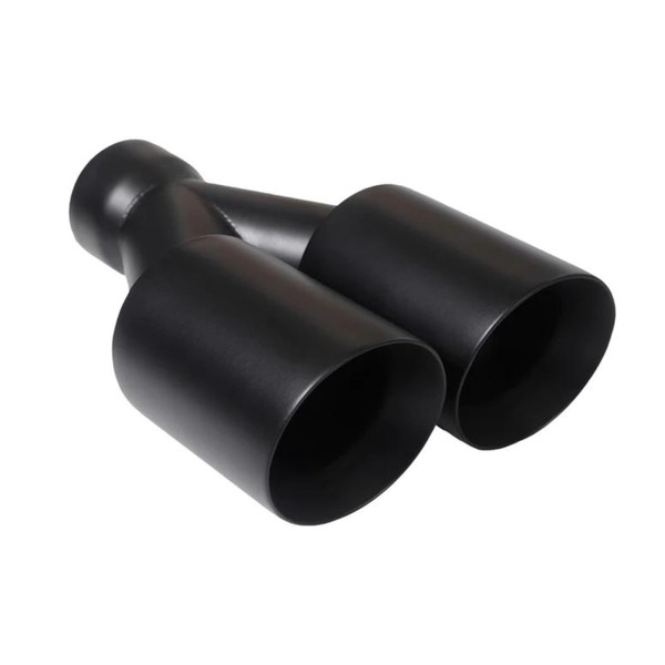 Mach-Speed Universal Exhaust Tip Straight Cut Double Wall Satin Black