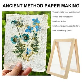DOITOOL 2 Pcs Paper Making Screen Mould and Deckle 5 x 7 inch Wooden Paper Making Frame for DIY Craft and Dried Flower Handcraft