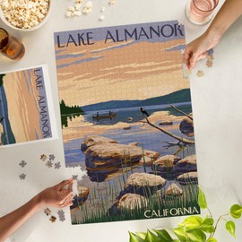 Lantern Press 1000 Piece Jigsaw Puzzle, Lake Almanor, California, Lake Sunrise Scene