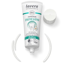 lavera Sensitive & Repair Toothpaste - for Sensitive Teeth - 24-Hour Protection - Organic Chamomile & Sodium Floride - Vegan - Natural Cosmetics - 75 ml
