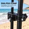 3-Section Ground Insert Beach Umbrella Pole Holder with Clamp, 16