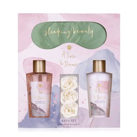 accentra A Time To Dream Women’s Gift Set, Beauty Set with Sleeping Mask, Shower Gel, Body Lotion and Rose Bath Confetti, Wellness Set for Women and Girls for Birthday and Special Occasions