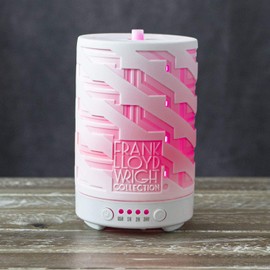 Ebros Frank Lloyd Wright Collection Porcelain Aroma Essential Oil Diffuser Dramatic Colorful LED Lights Electronic AC Power Cord Aromatherapy Accessory (Imperial Hotel Architecture)