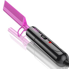 DAN Technology Mini peine caliente, peine de presión de doble voltaje, peine de calor de 450 °F, peine de calentamiento rápido, peine caliente de cerá