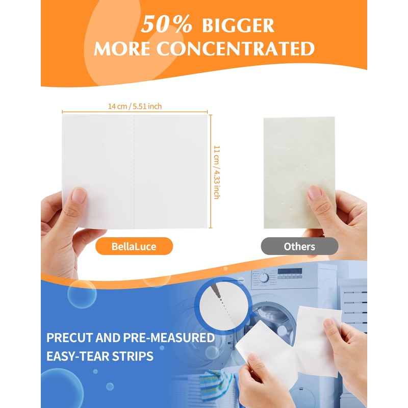 Laundry Detergent Sheets Space-Saving Travel-Deep Cleaning Fresh Linen Scent Eco