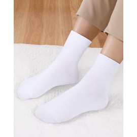 IDEGG Women's Crew Socks Soft Cotton Athletic Running Casual Dress Socks Above Ankle Crew Socks (US, Numeric, 5, 8.5, Regular, Regular, 4, D_4 Pairs(2 Black,2 White))