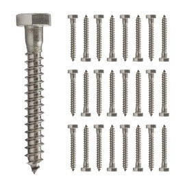 Conquest 1/4" x 1-3/4" Lag Bolts, 18-8 Stainless Steel, Coarse Threads Hex Head, Corrosion-Resistant for Outdoor, Wood, and Structural Projects (25 Pack)