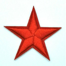 Red Star Patch Night Sky Craft Emblem Embroidered Iron On Applique " 1757