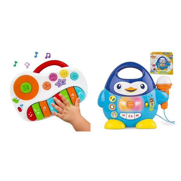 Kiddolab Musical Piano & Penguin Karaoke Buddy Bundle - Educational