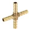 uxcell 4Pcs Brass 4 Way Pipe Fitting, 6mm Cross Barb