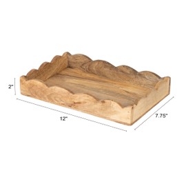 Creative Co-Op Mango Wood Scalloped Tray, Natural