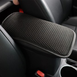 EXCEREY Car Armrest Cover for Car Elbow Rest Armrest Pad Car Armrest Cushion Easy Install Console Box Pad Accessories Universal Storage Box Cover Car Supplies Ice Silk Black
