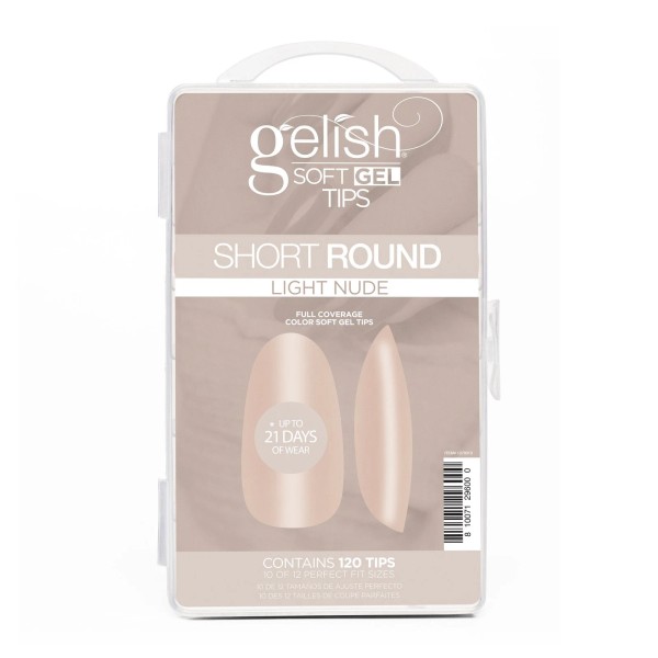 Gelish Soft Gel Tips, Light Nude Short Round, 120 ct.