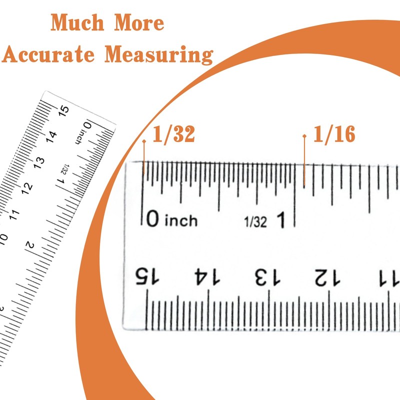 Plastic Rulers, 6 Inch Ruler, Clear Measuring Tool for Student