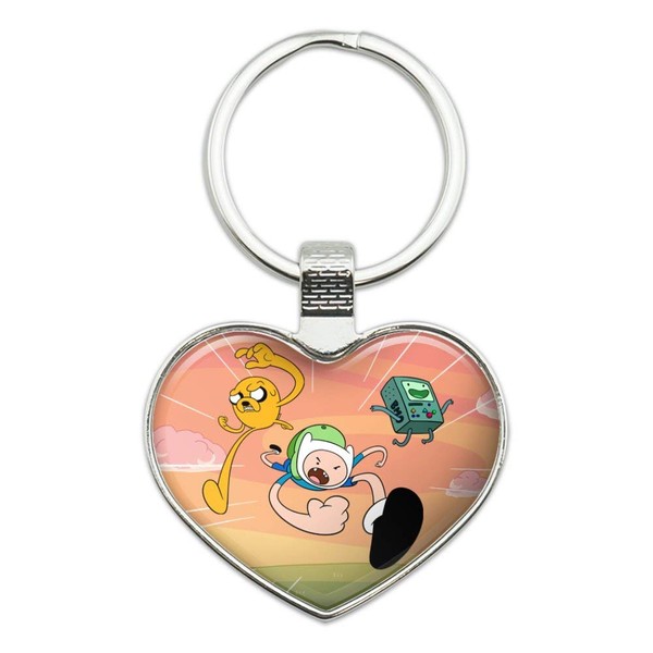Adventure Time Finn and Jake Attack Friends Keychain Heart Love