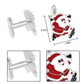 Miaija Santa Claus Cufflinks Novelty Alloy Shirt Accessories Christmas Thanksgiving Jewelry Gift for Women Teen