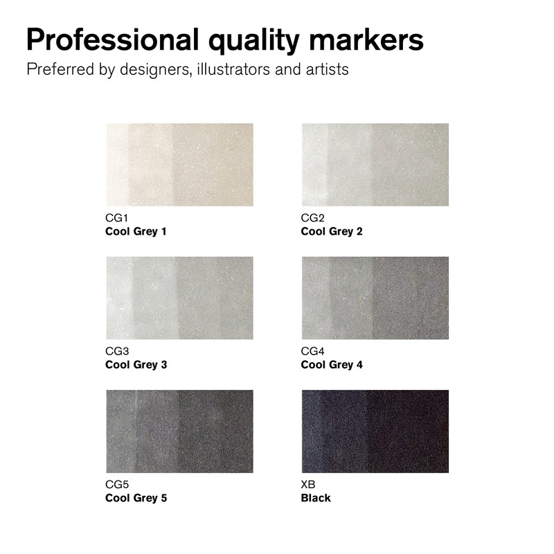 Winsor & Newton, Promarker, Neutral Colours, Set of 6, Alcohol