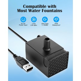 Pet Water Fountain Pump Replacement, Water Pump for lesotc Dog Water Fountain/Dog Water Bowl Dispenser