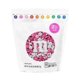 M&M'S World It's A Girl Milk Chocolate Candy 2lb Bag with Pink and White M&M'S for Baby Girl Showers Gender Reveal Parties and Baby Celebration Favors