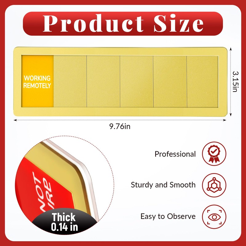 Office Door Sign with 6 Options, Gold Acrylic Privacy Door
