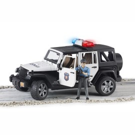 Bruder 02526 Jeep Rubicon Police car with Light skin Policeman, Jeep W/ Light Skin Policeman