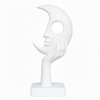 Lodkksg White Abstract Face Sculpture, Modern Art Decor, Hand on