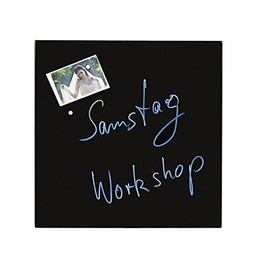 Magnetic Glass Board 50 x 50 cm in 3 Colours, black, 50 x 50 cm