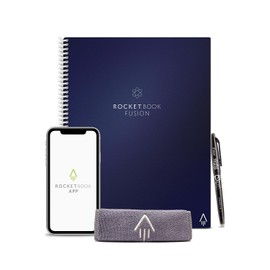 Rocketbook Fusion Reusable Notebook Planner Combo, 8.5-inch x 11-inch, 7 Page Styles, 42 Pages, Blue (EVRF-L-RC-CDF-FR)