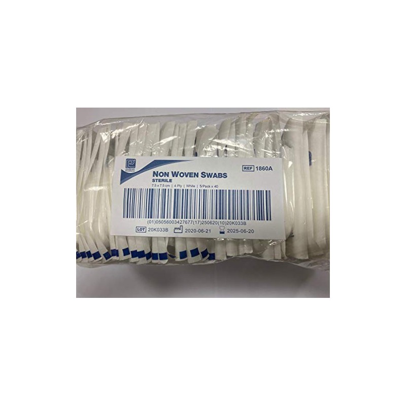 Premier 1860A 4 Ply Sterile Absorbent Non Woven Swab, 7.5cm
