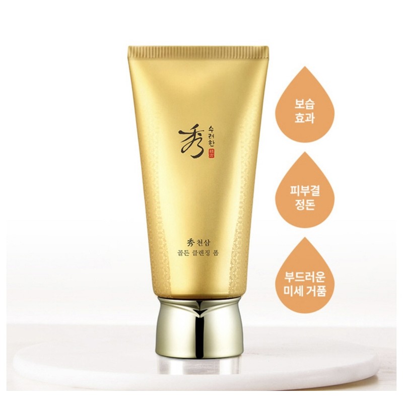 Sooryehan Cheonsam Golden Cleansing Foam 160ml / 수려한 천삼 골든