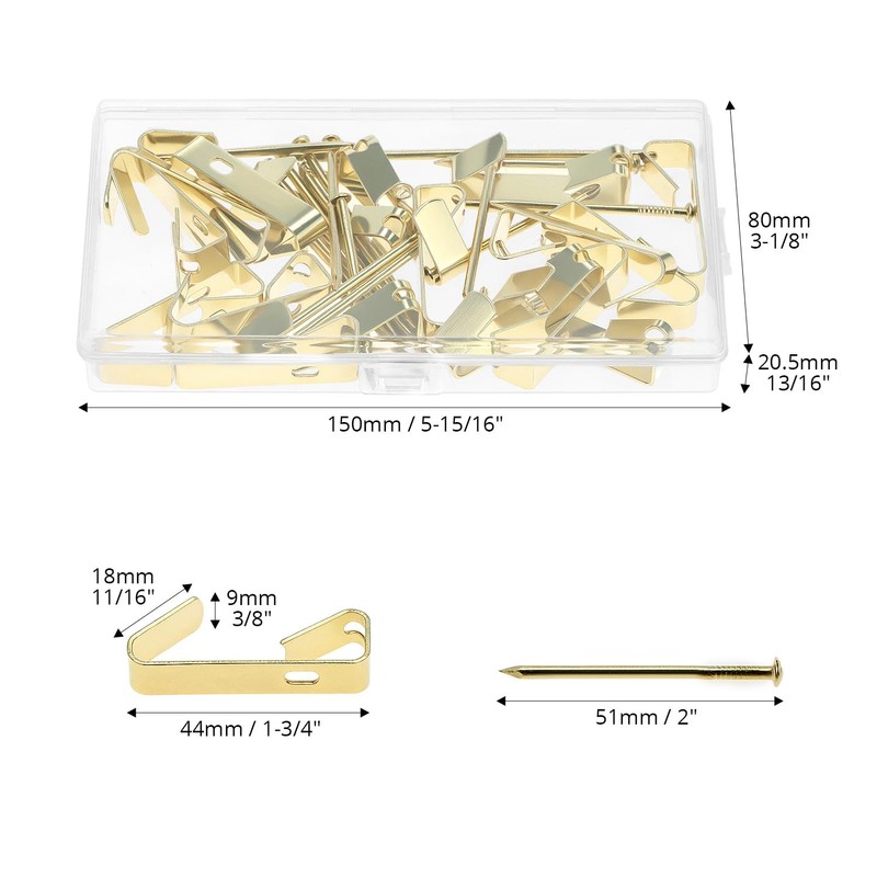 QWORK Picture Hangers 100 lb, 20 Pieces Heavy-Duty Picture Hooks