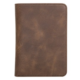 Badge Wallet, All Leather, Fits Any Shape Badge-Saddle Brown (Pin Back)